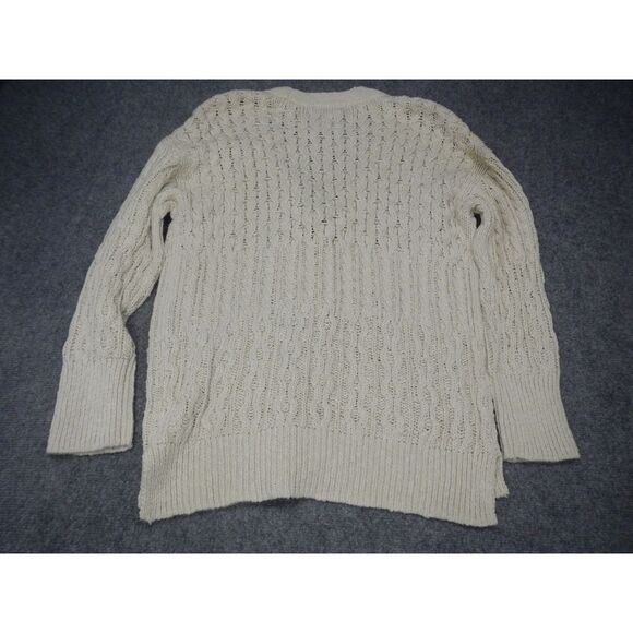 Lucky Brand Cable Knit Cardigan Women's Medium Cream Button-Up Sweater Heavy NWT - Picture 15 of 16